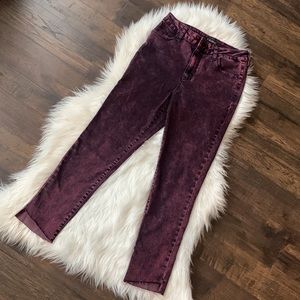 Wild Fable Red Acid Wash Skinny Jeans